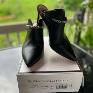 Whbm Black Mule Heels EUC